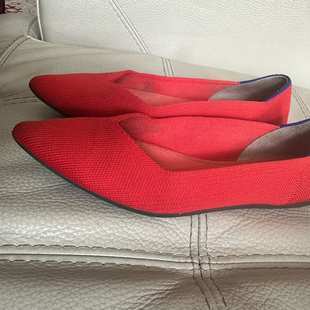 Rothys Rothy’s Red The Point Toe Flats Size 7,5 P… - image 3